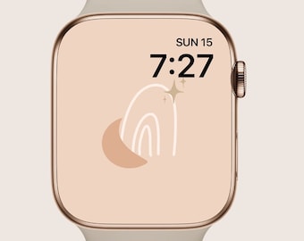 Boho Apple Watch Wallpaper, Minimalist Rainbow Apple Watch Face, Cute Smartwatch Wallpaper, Rainbow iwatch Face Design, Digital Download