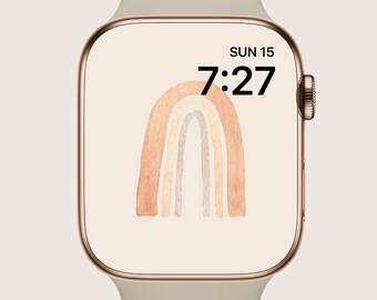 Słodka tapeta Boho Rainbow Apple Watch, tapety iWatch 4,5,6,7,8, estetyczne tarcze Apple Watch, tapeta Smartwatch w jakości HD