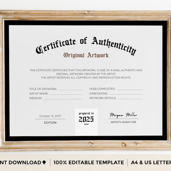 Sports Memorabilia Certificate of Authenticity Etsy