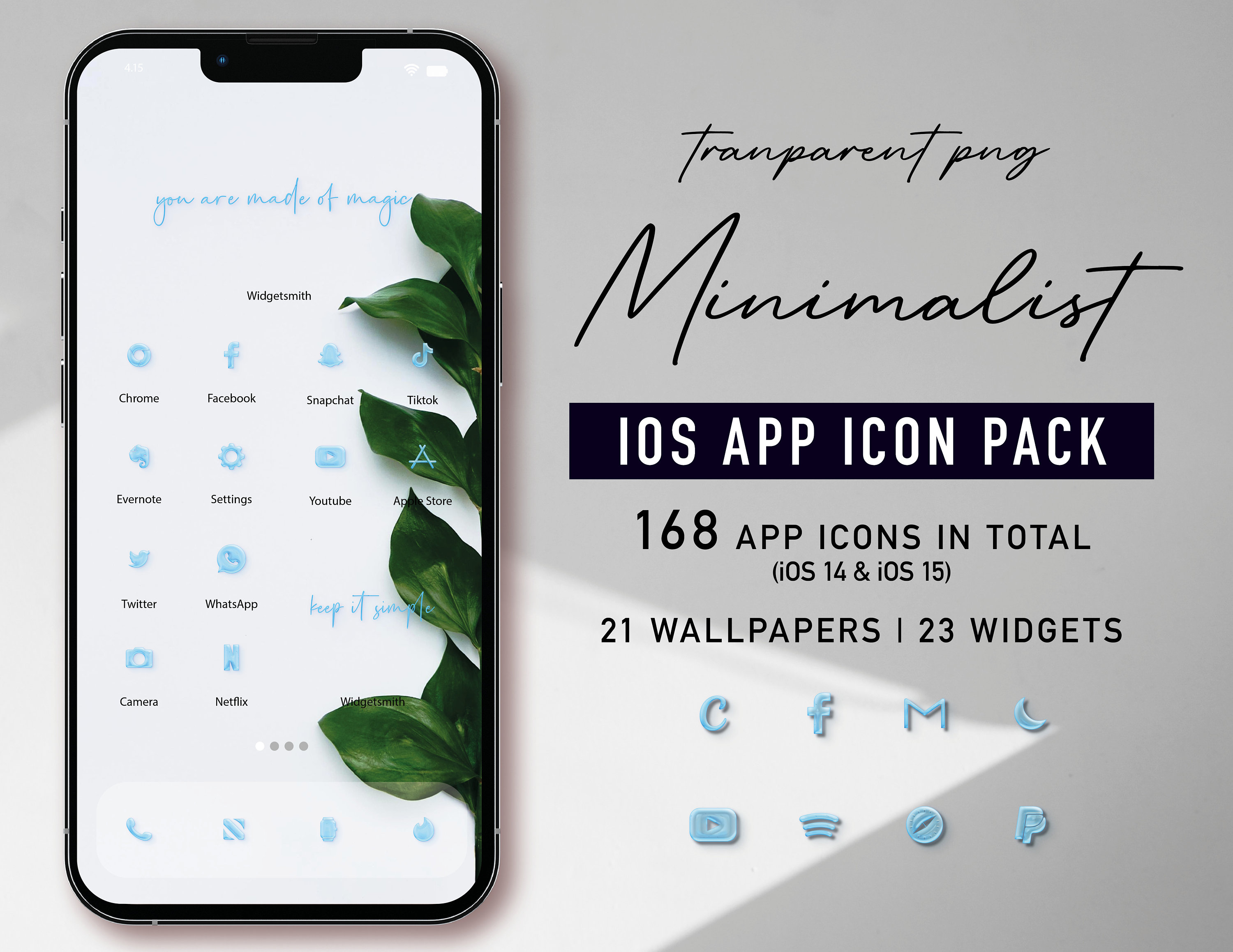 Iconos transparentes con efecto de agua 3D para iPhone iOS 14 y iOS 15,  iconos minimalistas de aplicaciones de iPhone, paquete de iconos estéticos  de tema de pantalla de inicio de iPhone -, image size:3000x2316