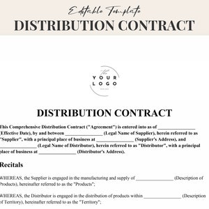 Bearbeitbare Vertriebsvertragsvorlage Word & PDF - Vorlage für eine Vertriebsvereinbarung - Umfassende Großhandelsvereinbarung, sofortiger Download