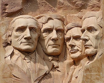 Laser Engrave File | 3D Illusion | PNG For Engraving | Glowforge | Laser Cut Files | PNG Burn | Digital File | Mount Rushmore | Wood Engrave