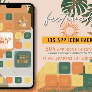 iPhone App Icon Paket für iOS 16, iOS17 & iOS 18 App Icons, süße iOS App Icons, benutzerdefinierter iPhone Startbildschirm, 27 Wallpapers, 21 Widgets