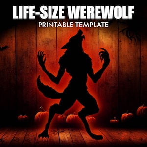 8ft Life-size Werewolf Template - Halloween Silhouette Decor Templates ...