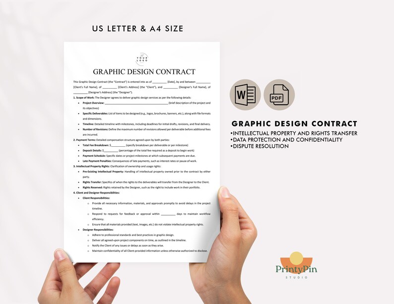 Creative Contract Example Graphic Design Contract Template | Comprehensive Freelance Graphic ...
