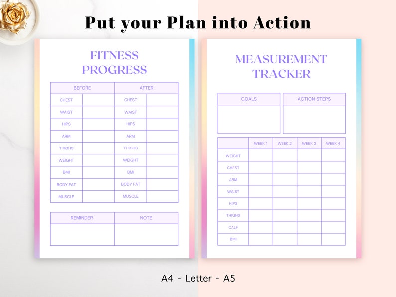 Workout Planner Printable | Digital Fitness Journal | Weight Loss ...