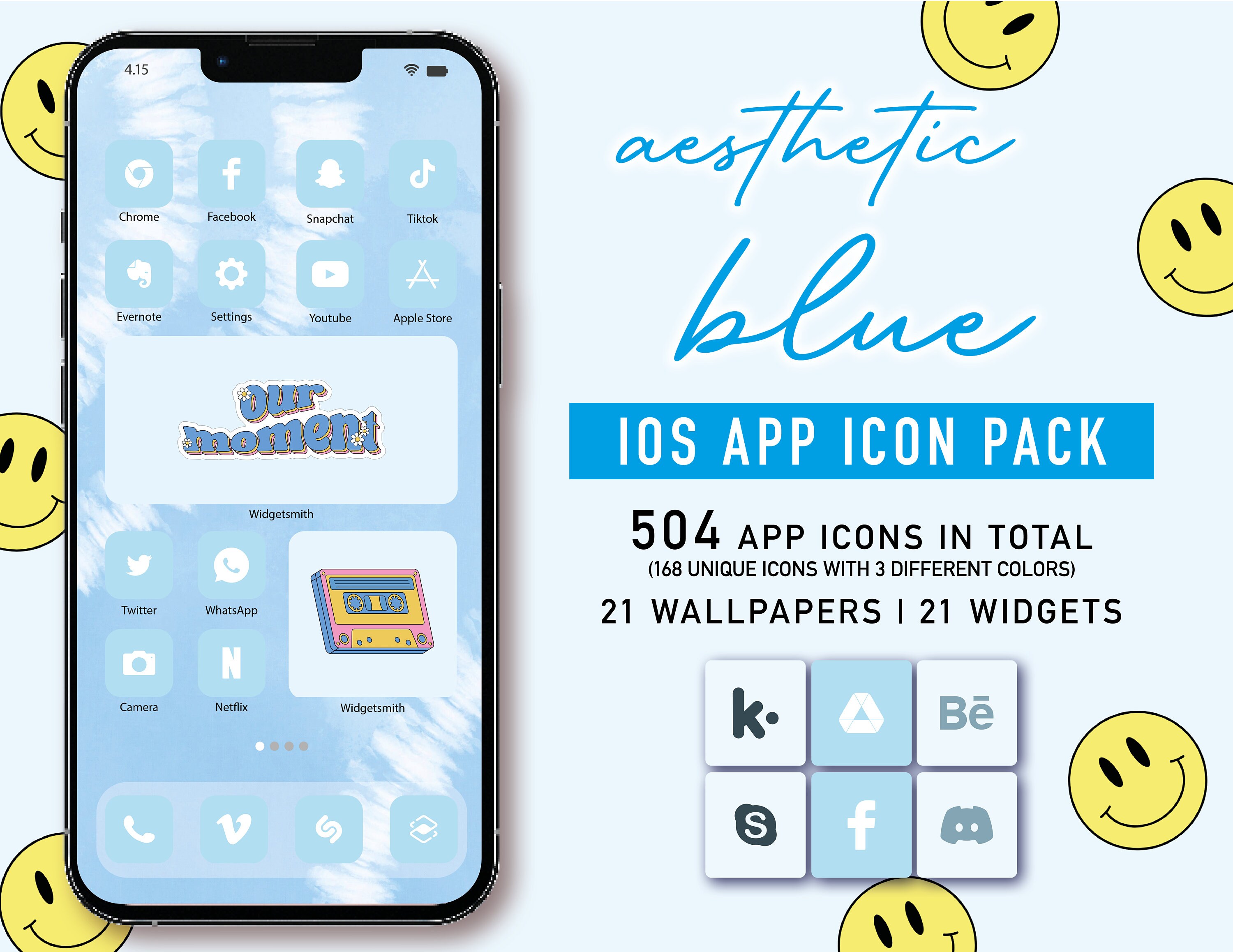 Iconos de aplicaciones azules estéticos, tema de iPhone azul claro y  oscuro, iOS 14, icono de aplicación iOS 15, diseño de iPhone, paquete de  iconos de pantalla de inicio de iPhone, Widget, image size:3000x2316