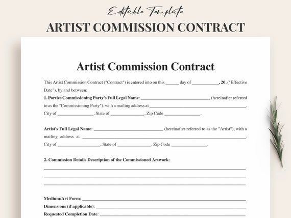 Commissioned artist deals