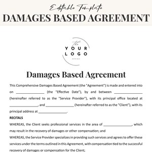 Damages Based Agreement Template Instant Download in MS Word PDF