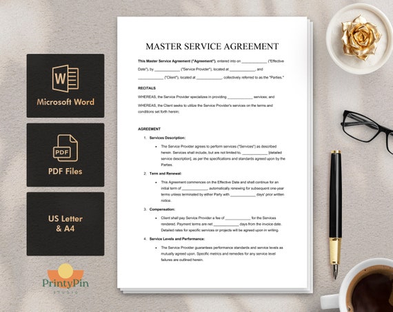 Master Service Agreement With Government Template Pdf Template