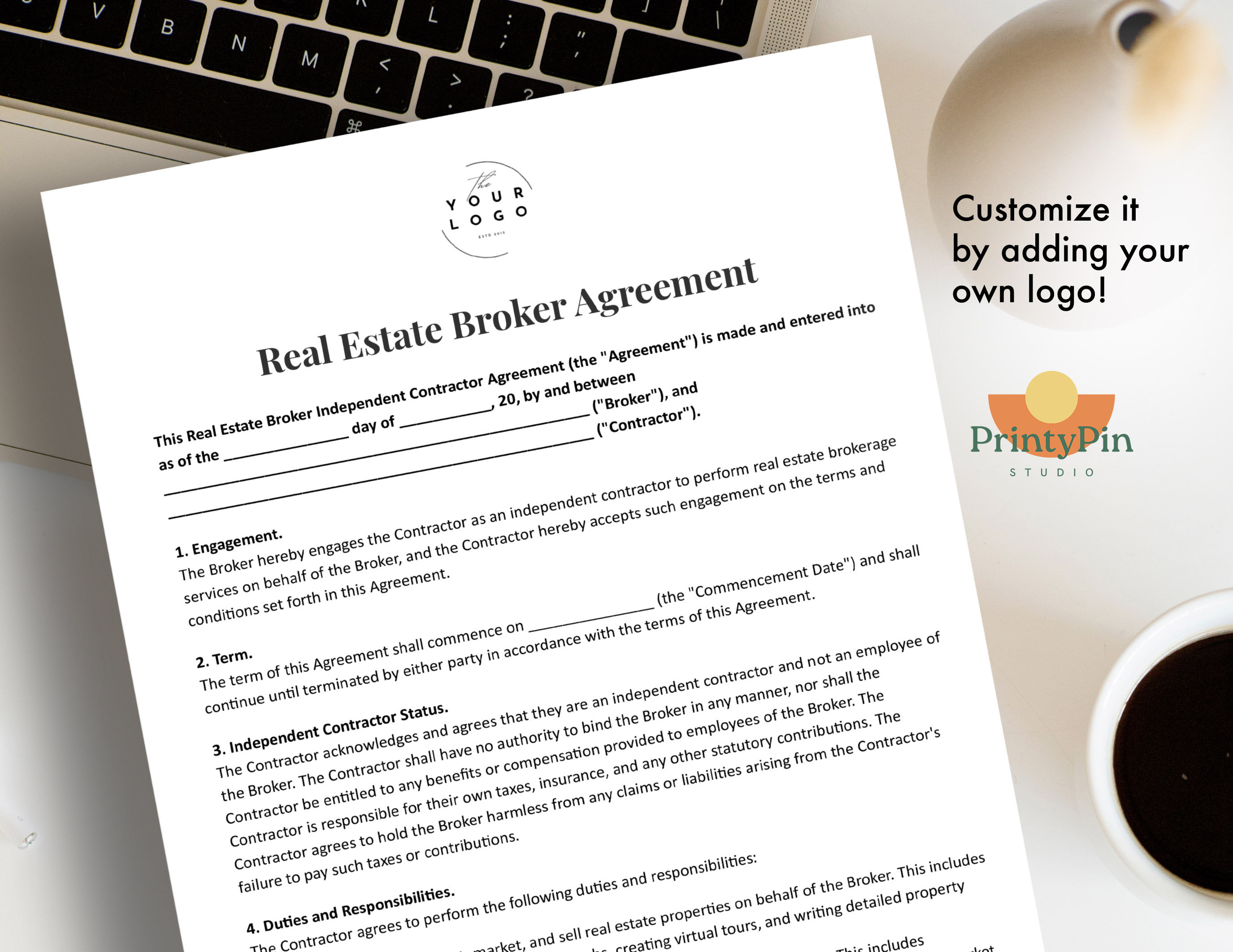 Real Estate Broker Independent Contractor Agreement | Printable Realtor ...