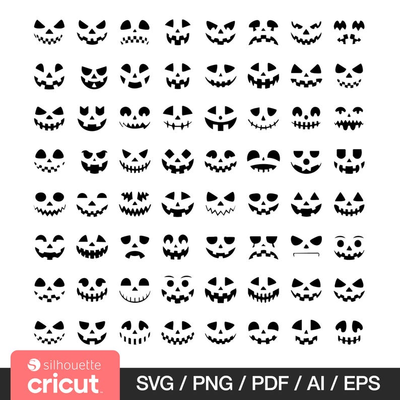 Pumpkin Face Svg, Jack O Lantern Faces Svg, Halloween Pumpkin Faces ...