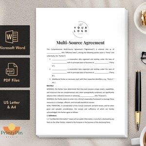 Multi-source Collaboration Agreement Template - Instant Download ...