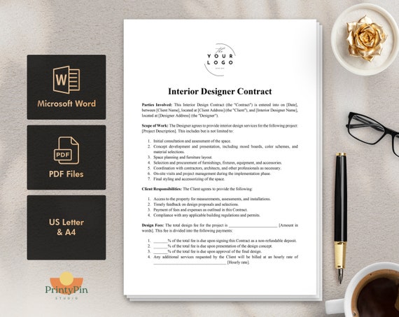 Contrato De Diseño De Interiores Modelo Contrato Interiorismo | PDF