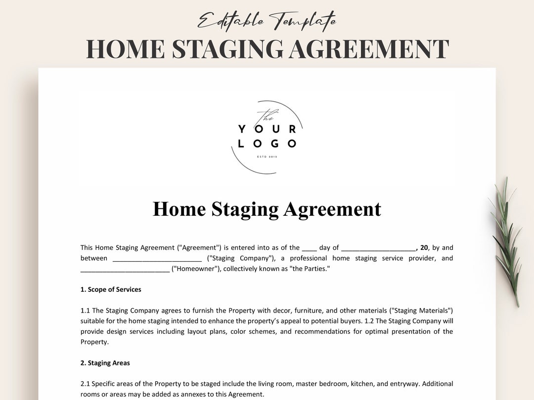 Home Staging Contract Template Professional Home Staging Agreement Home Home Staging Contract Template Professional Home Staging Agreement Home