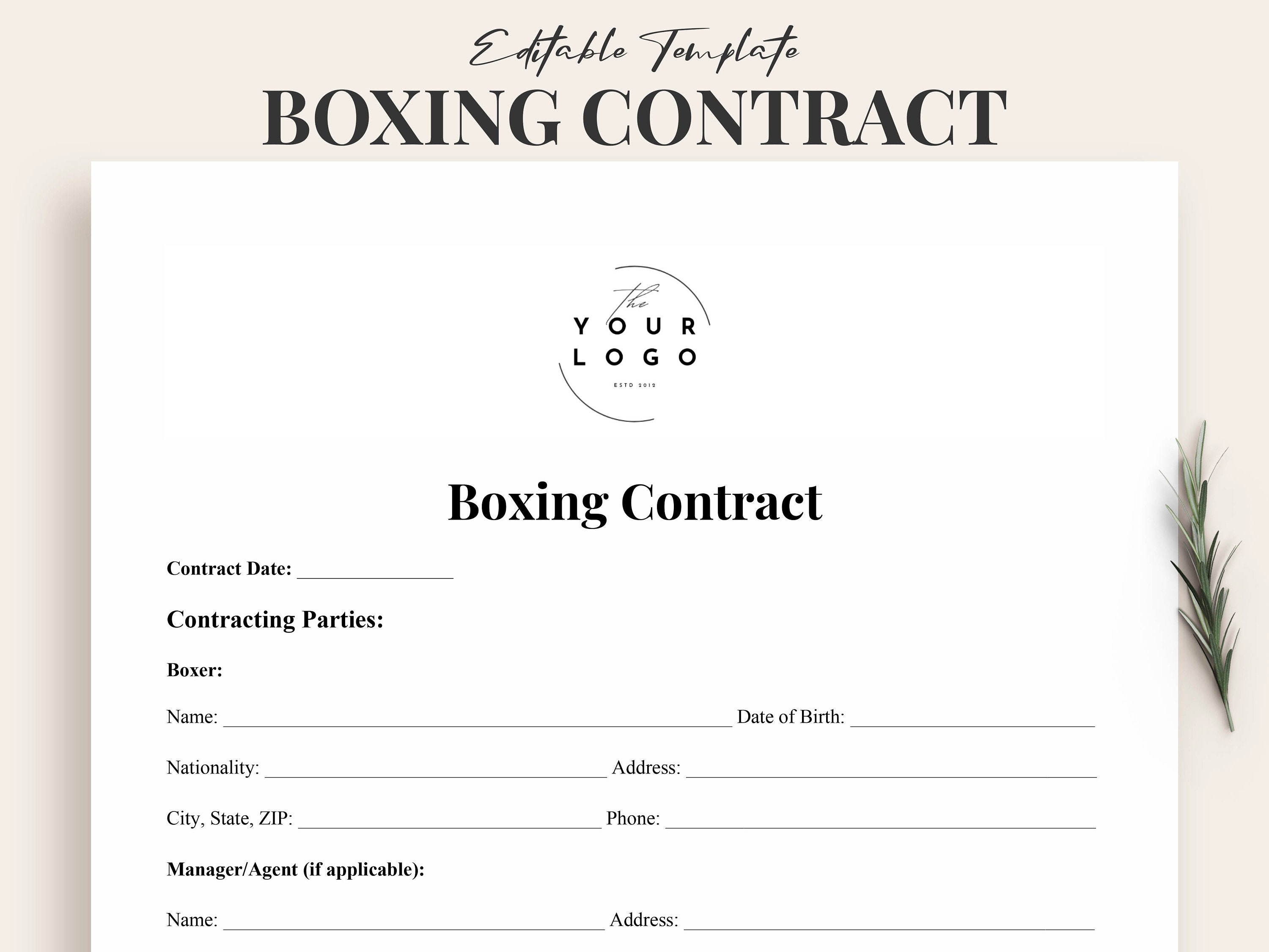 Modelo de contrato de boxeo profesional - Contrato de boxeador ...