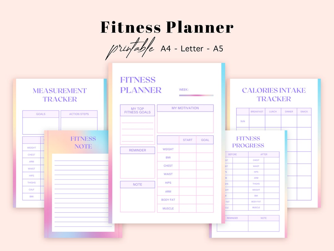 Workout Planner Printable | Digital Fitness Journal | Weight Loss ...