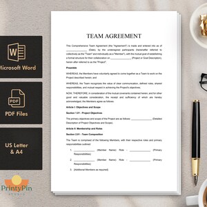 Team Agreement Template Word - Comprehensive Project Collaboration ...