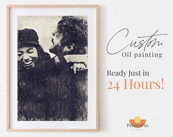 Custom Portrait Painting from Photo, Personalized Family Portrait, Custom Oil Painting, Personalized Oil Painting Wedding Gift - Digital Art