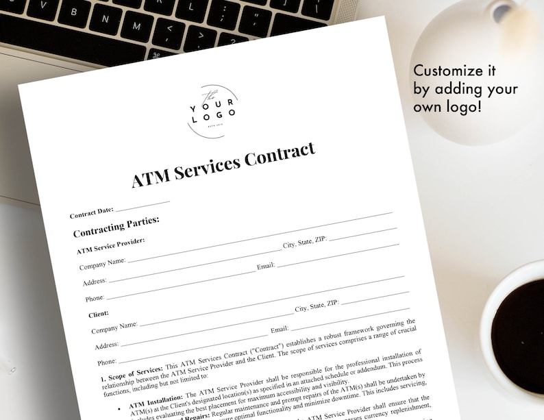Professional ATM Contract Template Word & PDF - Printable ATM Services ...
