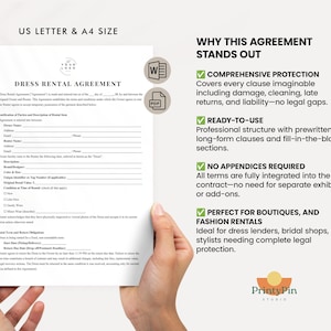 Dress Rental Agreement Template | Ultra-detailed PDF & Word Form ...