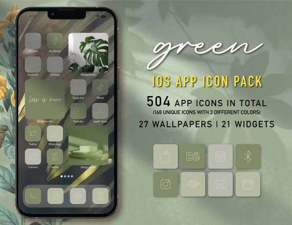 Sage Green App Icons For Ios 14 Ios 15 Aesthetic Iphone App Etsy