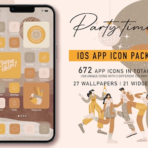 Aesthetic App Icon Paket - iOS 18 & iOS 17 iPhone App iCons - Benutzerdefiniertes iPhone Theme