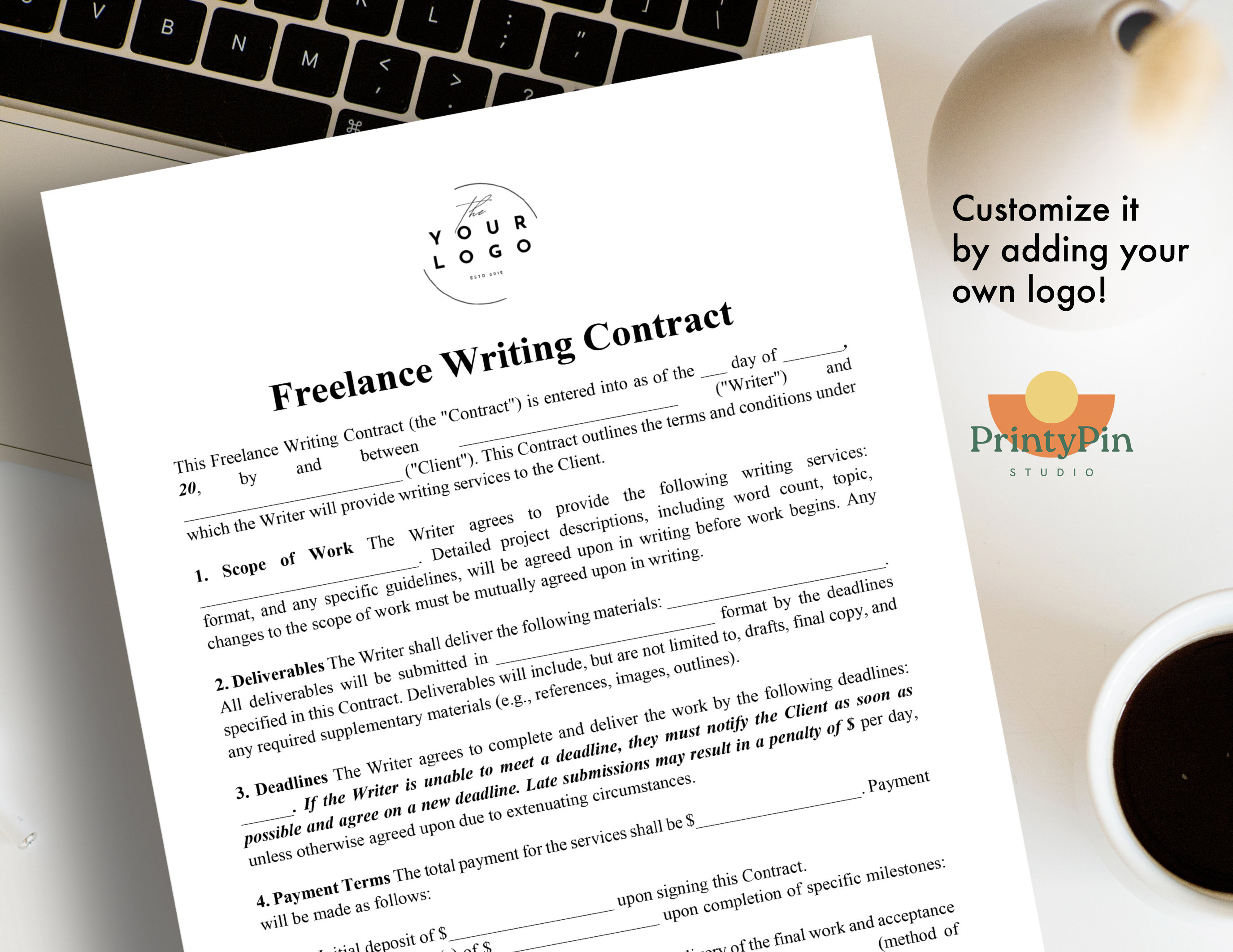 Freelance Writing Contract Template | Professional Writer Agreement ...
