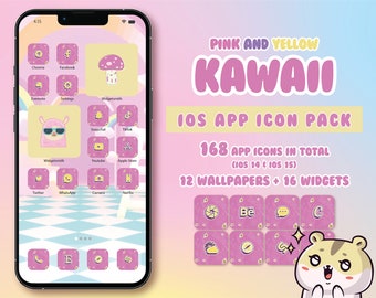 Kawaii App Icons - iOS 18 App Icons Pack Cute - Pink Pastel App Icons for iOS Homescreen Layout Icons iOS 17 Icons Widgets iPhone Icon Pack