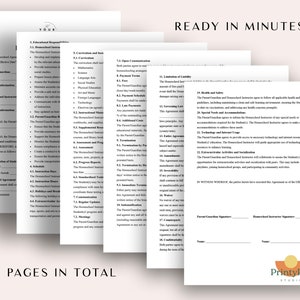 Customizable Homeschool Agreement Template - Editable Home Education ...