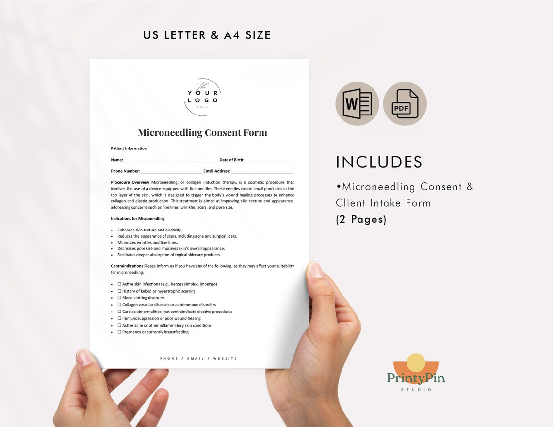 Microneedling Consent Form & Client Intake Template - Skincare Clinic ...