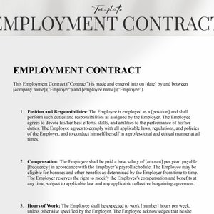 Employment Contract, Employment Contract Template PDF, Word & Google Docs