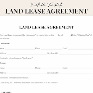 Simple commercial lease agreement template word etsy