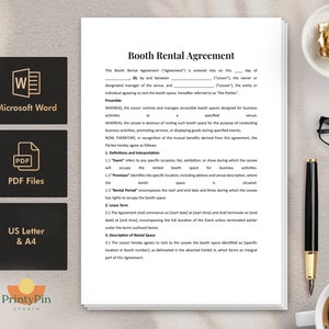 Booth Rental Agreement Template - Customizable Exhibit Space Contract ...