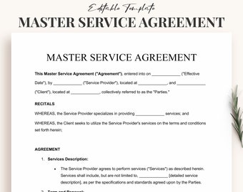 Master Service Agreement With Government Template Pdf Template