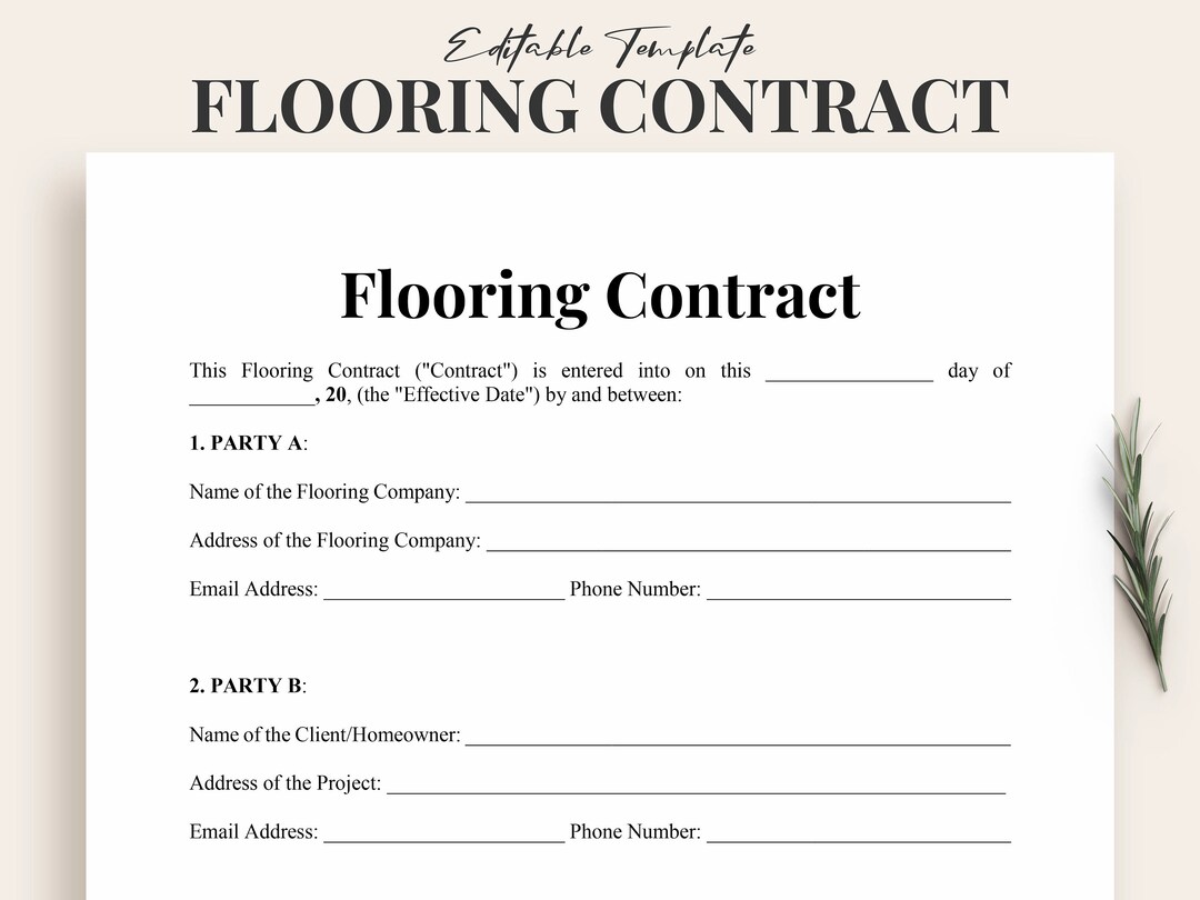 Flooring Contract Template for Flooring Companies and Homeowners Flooring Contract Template for Flooring Companies and Homeowners