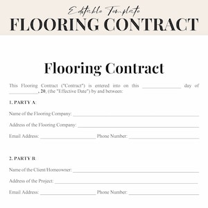 Flooring Contract Template for Flooring Companies and Homeowners Flooring Contract Template for Flooring Companies and Homeowners