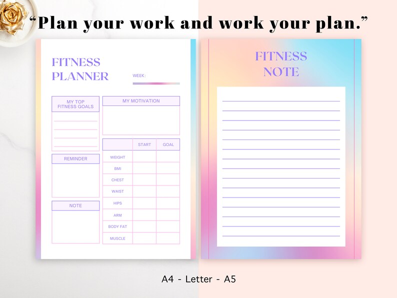 Workout Planner Printable | Digital Fitness Journal | Weight Loss ...