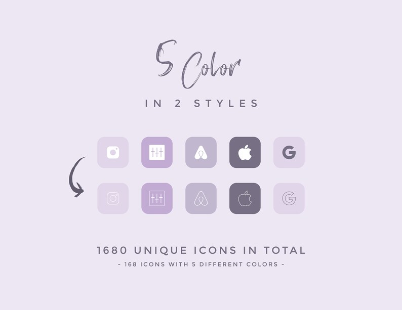 Ios Photo Icon Colors Purple Ios App Icon Pack - Ios 17 Custom iPhone Theme - 168 Unique ...