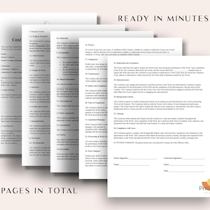 Cost Plus Construction Contract Template | Editable Construction ...