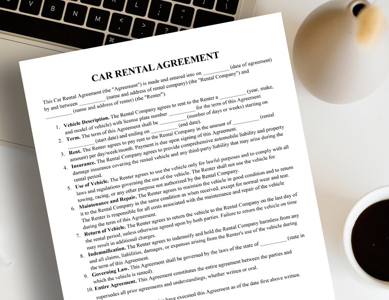 Car Rental Agreement Template - Vehicle Rental Agreement - Car Rentals ...