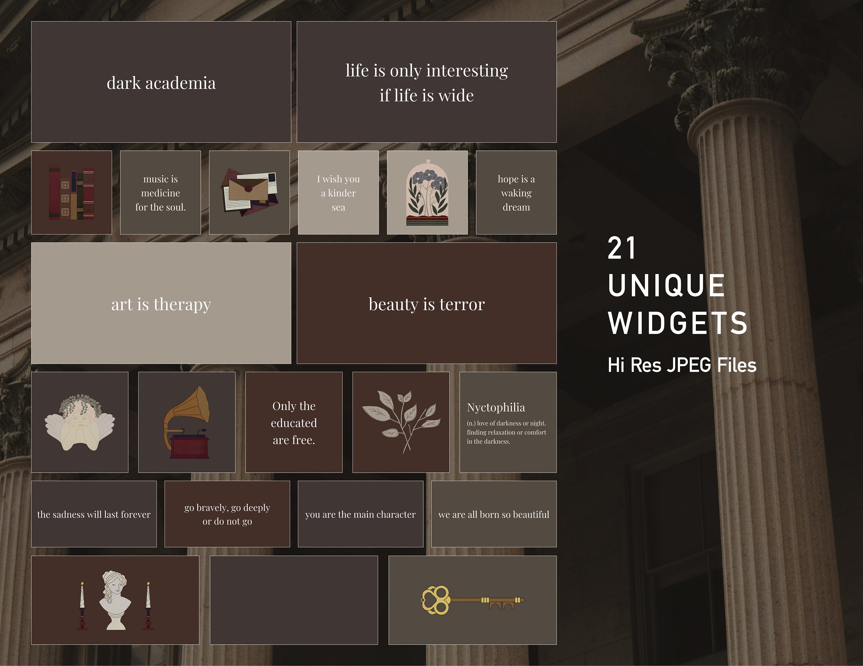 Dark Academia App Icons Ios Theme Pack for Ios 14 & Ios 15 Etsy