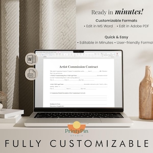 Artist Commission Contract Template Word / PDF - Fully Customizable and Printable Agreement for Art Commissions - Instant Download image 5