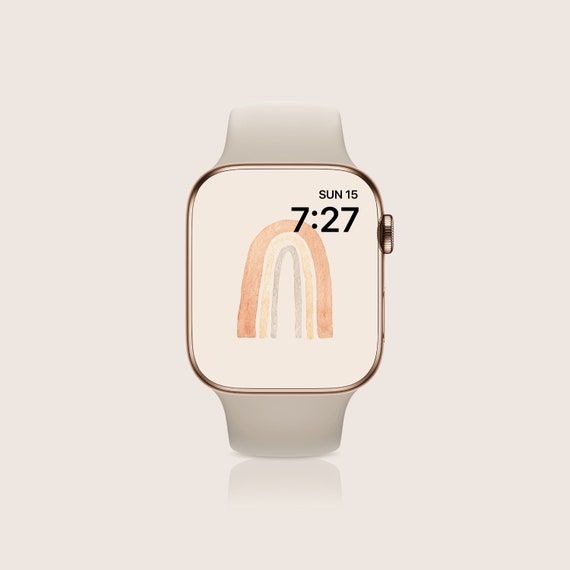 Cute Boho Rainbow Apple Watch Wallpaper, iwatch 4,5,6,7,8 Wallpapers, Aesthetic Apple Watch Faces Wallpaper, Smartwatch Wallpaper HD Quality