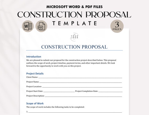 Construction Project Proposal Template
