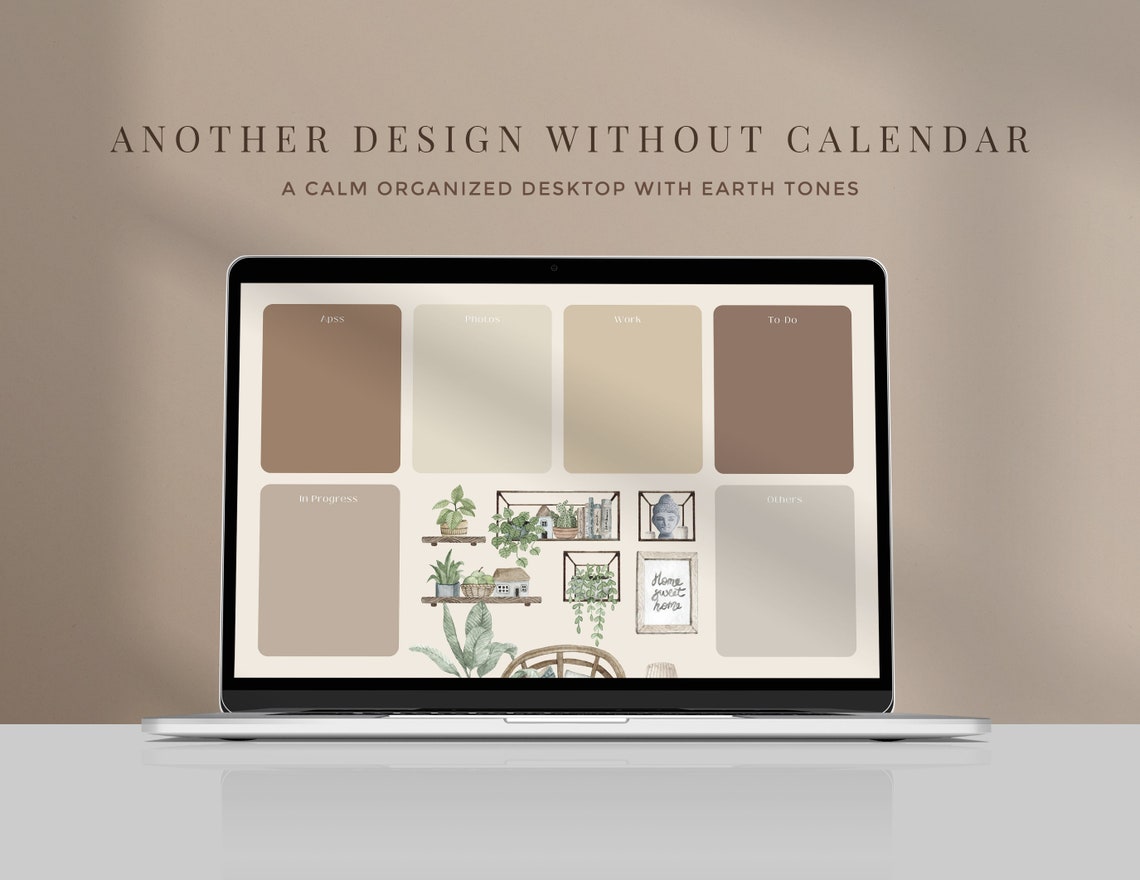 Desktop Wallpaper Organizer Minimalist Folder Icons Brown - Etsy
