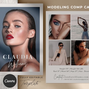 Modellering Comp-kaartsjabloon Canva, Model Comp-kaart, Fashion Model Zed Card, Model Portfolio-sjabloon, Modellering Fotokaart, Modeportfolio