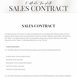 Sjabloon verkoopcontract | Koopovereenkomst | Contract verkoop van goederen | Verkoopovereenkomst | Goederen verkopen | MS Word