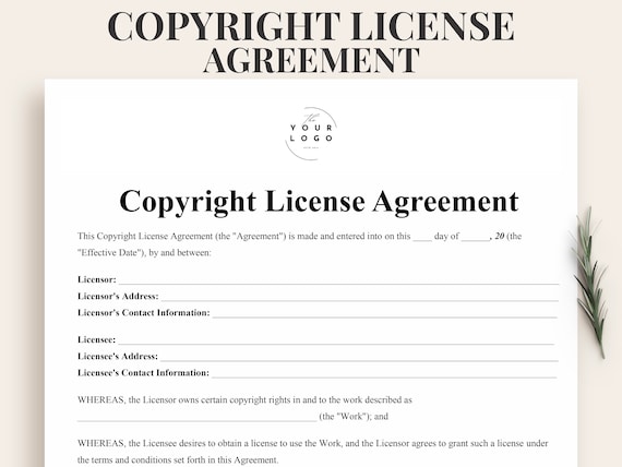 Copyright License Agreement Template | Editable Licensing Contract | Professional Intellectual Property Agreement | Digital Asset License