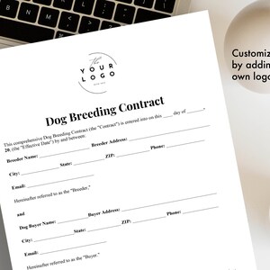 Dog Breeding Contract Template Printable Dog Breeding Agreement Puppy ...